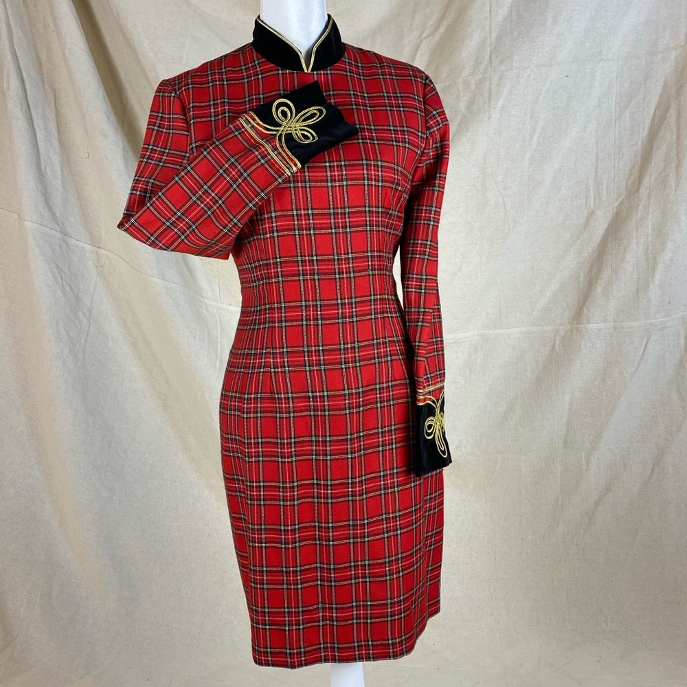 Vintage tartan sheath dress size 4